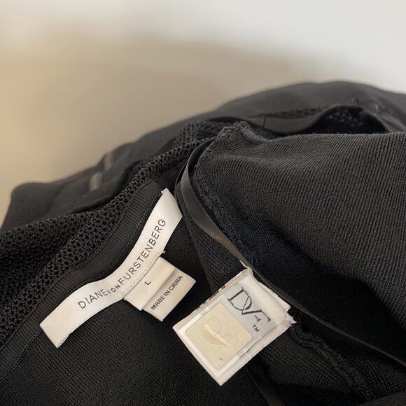 Diana Von Furstenberg “Moscow” Mesh Insert Dress Size L - Picture 11 of 14